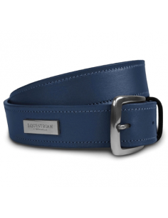 Cinturón elástico trenzado para hombre con incrustaciones de cuero (azul  marino, pequeño), marino
